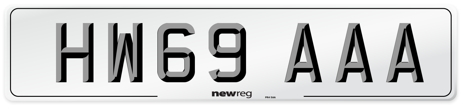 HW69 AAA Number Plate from New Reg